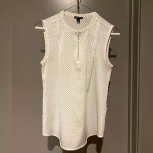 Ann Taylor White with Black Dot Shell Blouse Size XS